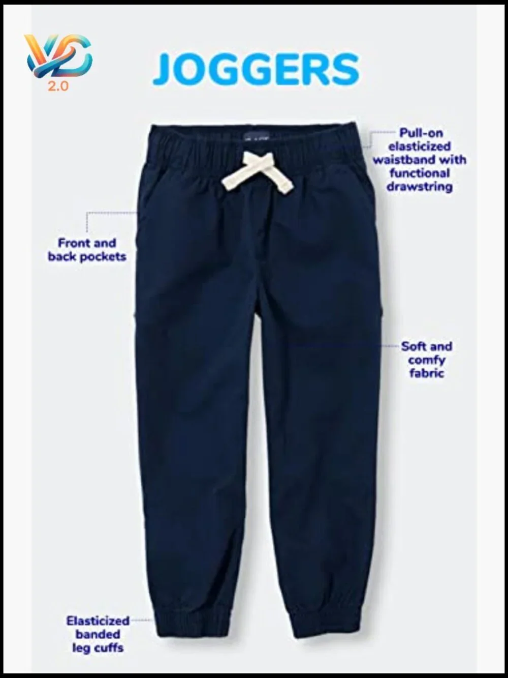 Kids jogger shorts 3-pack with pockets cotton durable